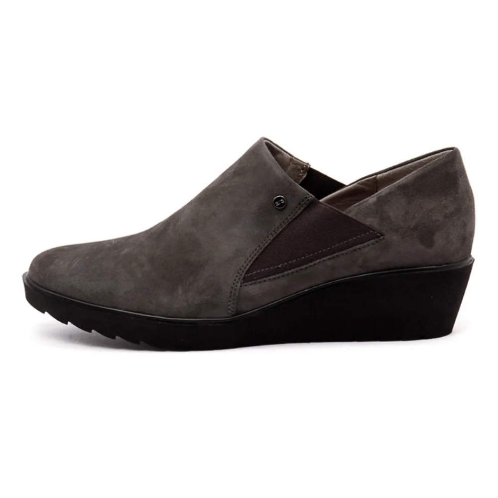 ara Marsala 67 Fumo Suede Wedge Bootie Gray Size 6.5 Comfort NWOB